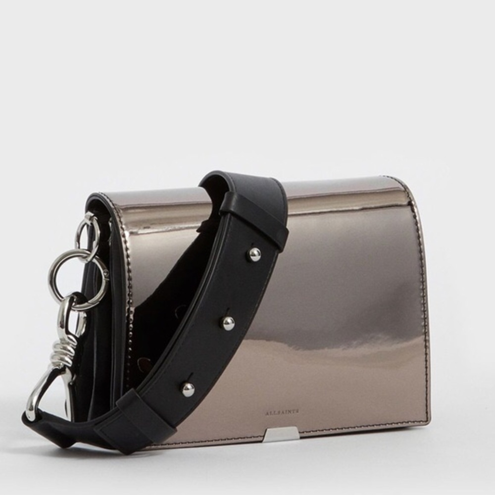 Allsaints Captain Mirror Leather Shoulder Bag